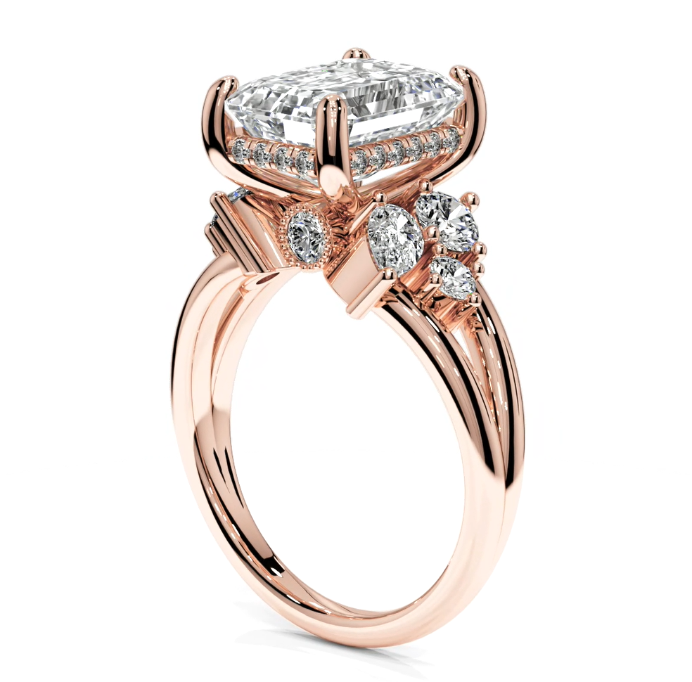 Emerald Cut 5.00 CT Lab Diamond Ring | 14K Gold | IGI Certified