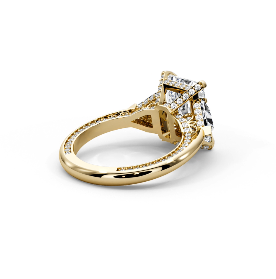 Radiant Cut 7.15 CT Lab Diamond Ring | 14K Gold | IGI Certified