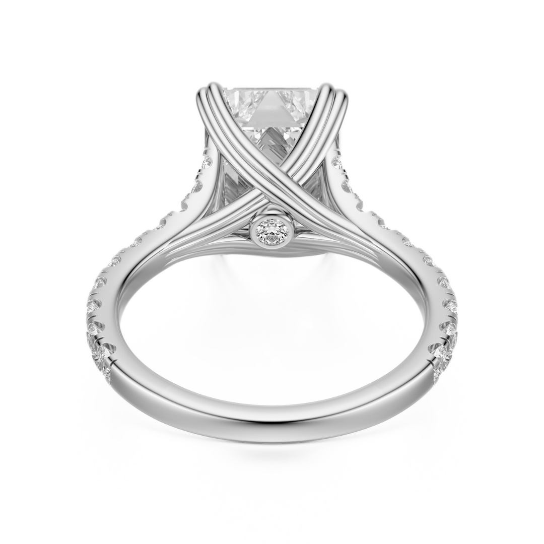 Emerald Cut 2.50 CT F VS2 Lab Grown Diamond Ring in Gold (IGI)