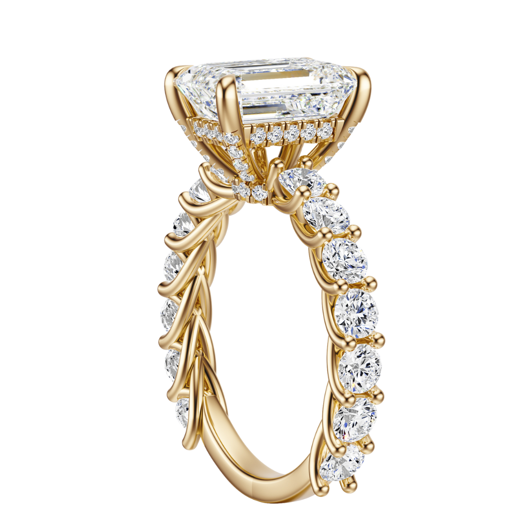 Emerald Cut 3.00 CT F VS2 Lab Grown Diamond Ring in Gold (IGI)