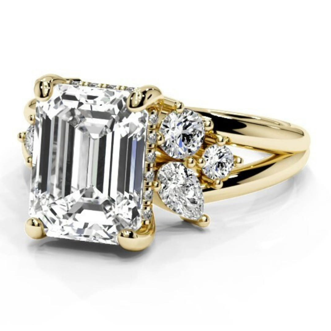 Emerald Cut 5.00 CT Lab Diamond Ring | 14K Gold | IGI Certified