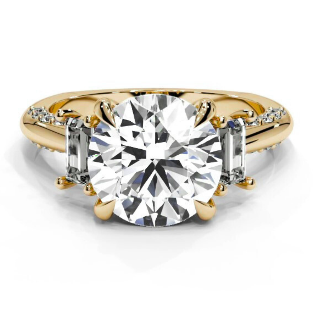 Round Cut 5.00 CT Lab Diamond Ring | 14K Gold | IGI Certified