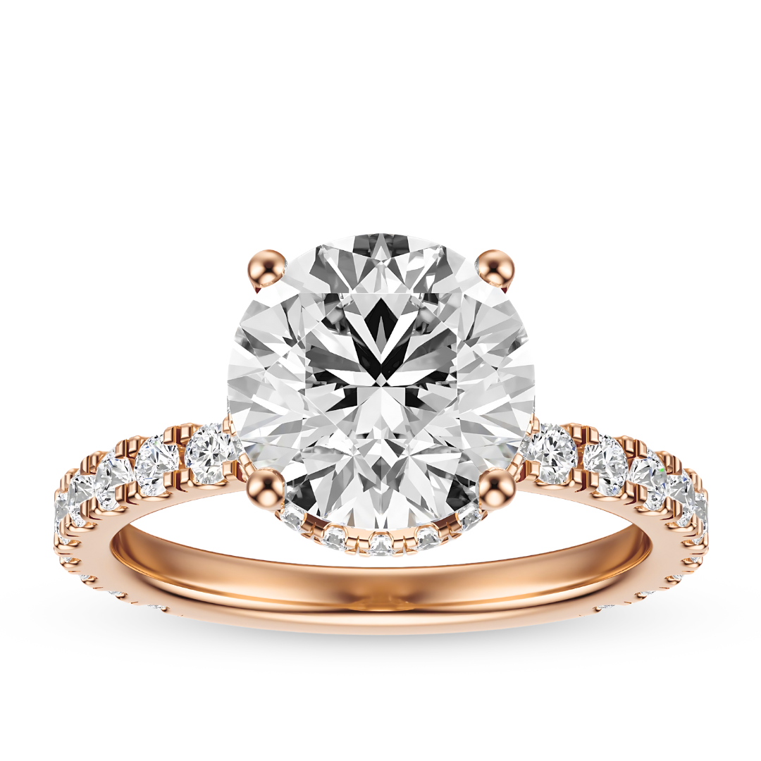 Round Cut 2.80 CT F VS2 Lab Grown Diamond Ring in Gold (IGI)