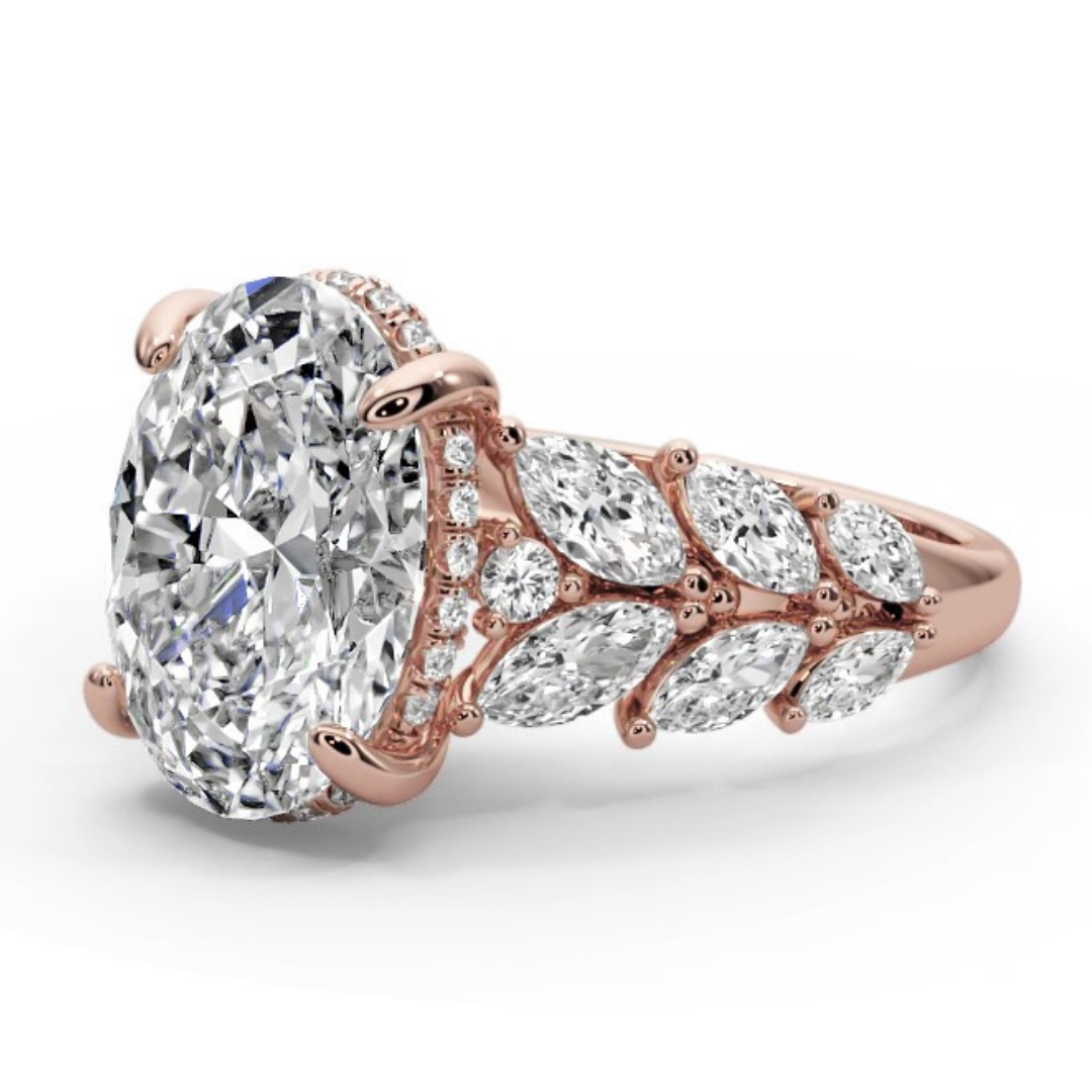 Oval Cut 7.00 CT Lab Diamond Ring | 14K Gold | IGI Certified