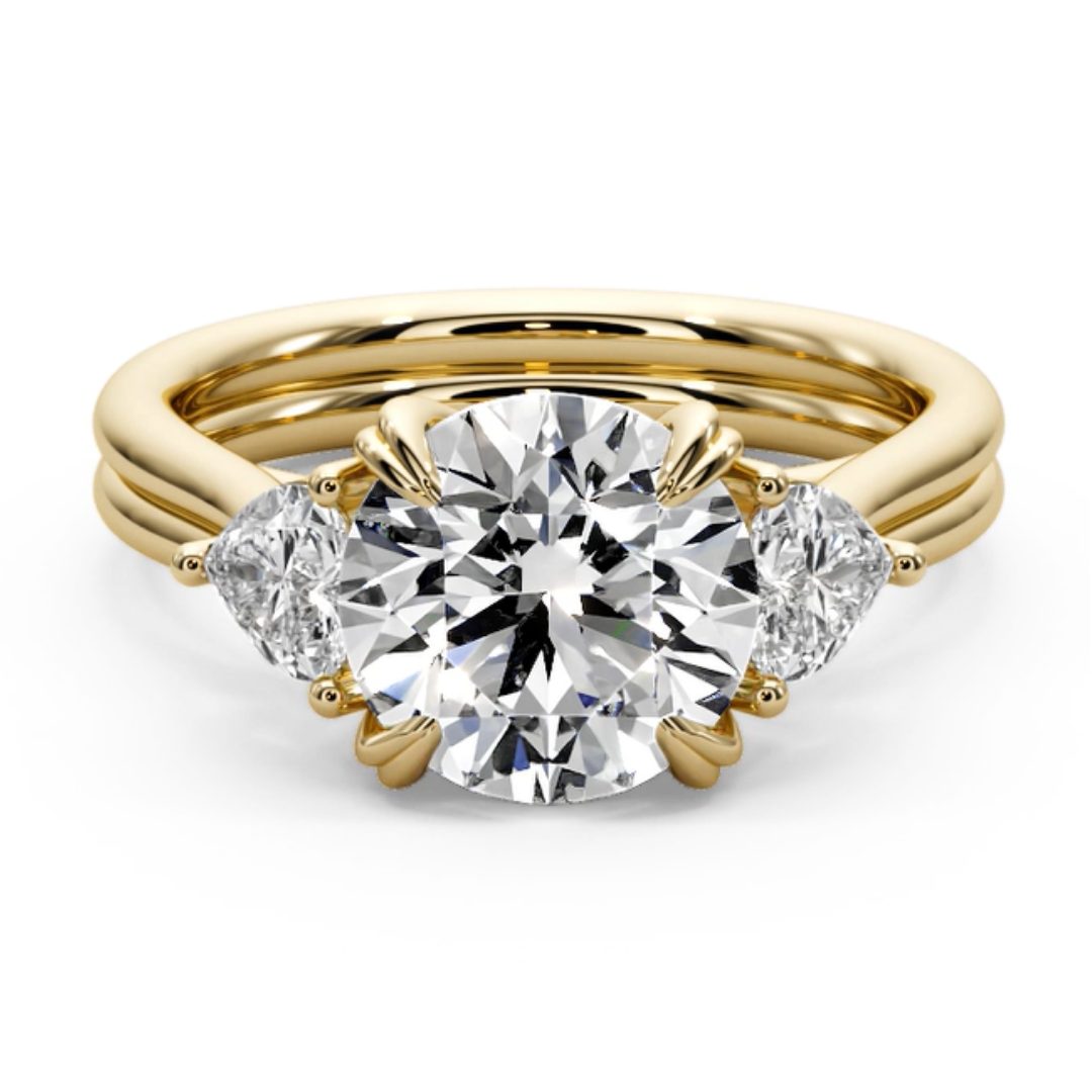 Round Cut 3.00 CT F VS2 Lab Grown Diamond Ring in 14K Gold (IGI Certified)