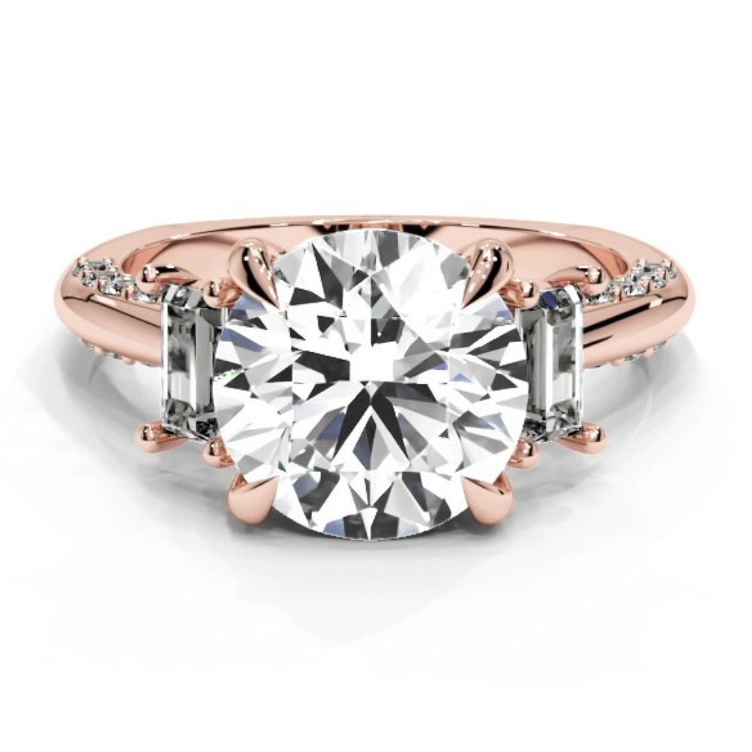 Round Cut 5.00 CT Lab Diamond Ring | 14K Gold | IGI Certified