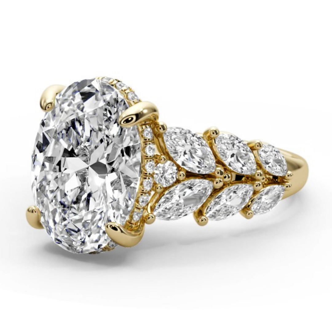 Oval Cut 7.00 CT Lab Diamond Ring | 14K Gold | IGI Certified