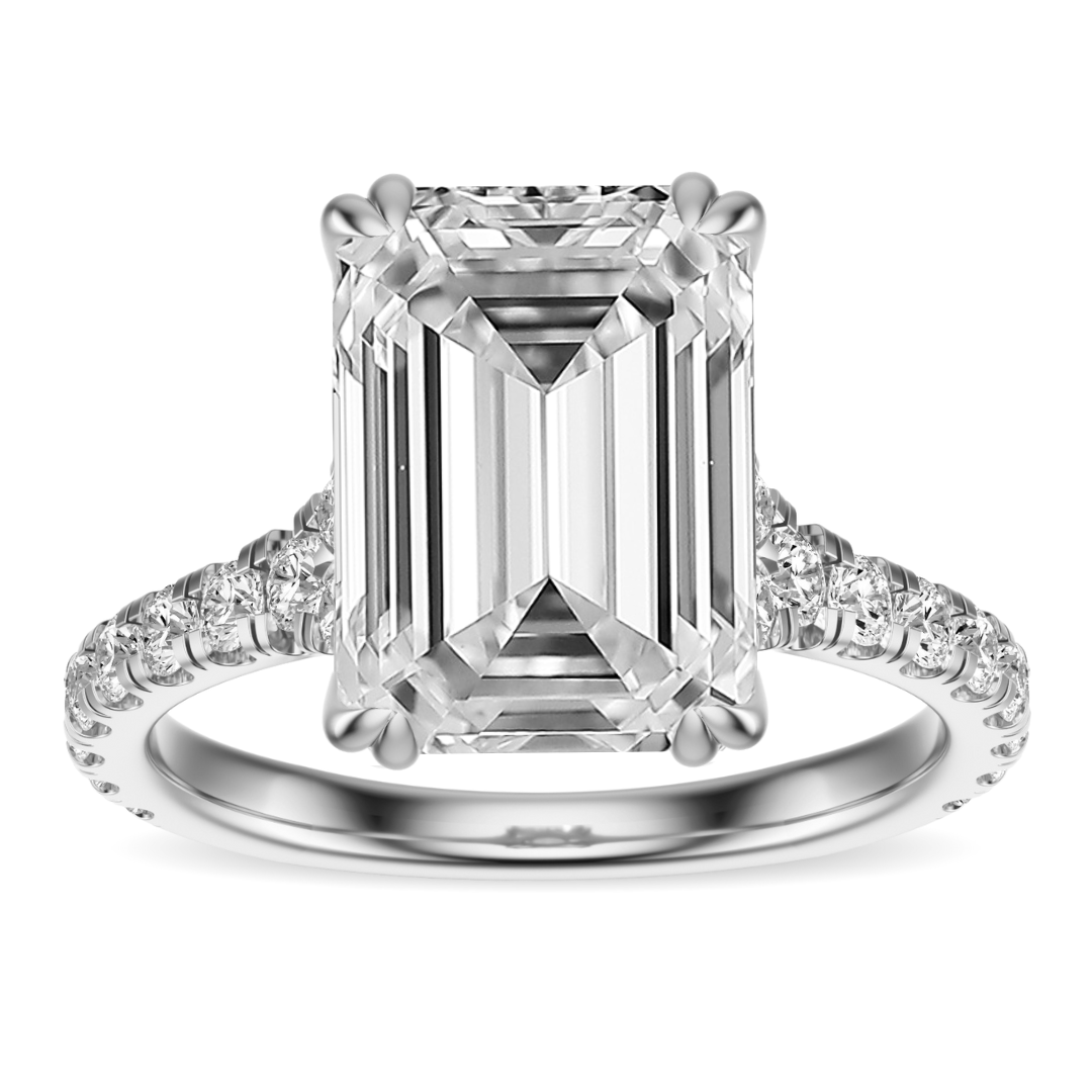 Emerald Cut 2.50 CT F VS2 Lab Grown Diamond Ring in Gold (IGI)