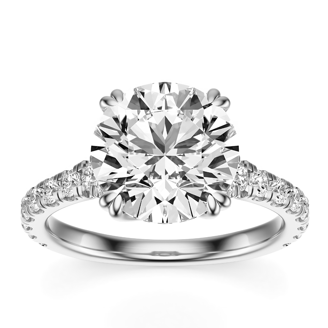Rround Cut 2.50 CT F VS2 Lab Grown Diamond Ring in Gold (IGI)