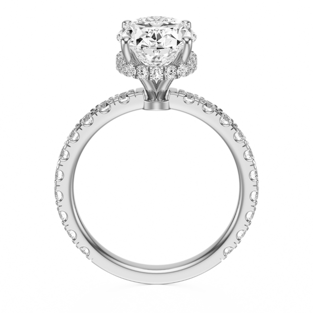 Oval Cut 2.80 CT F VS2 Lab Grown Diamond Ring in Gold (IGI)