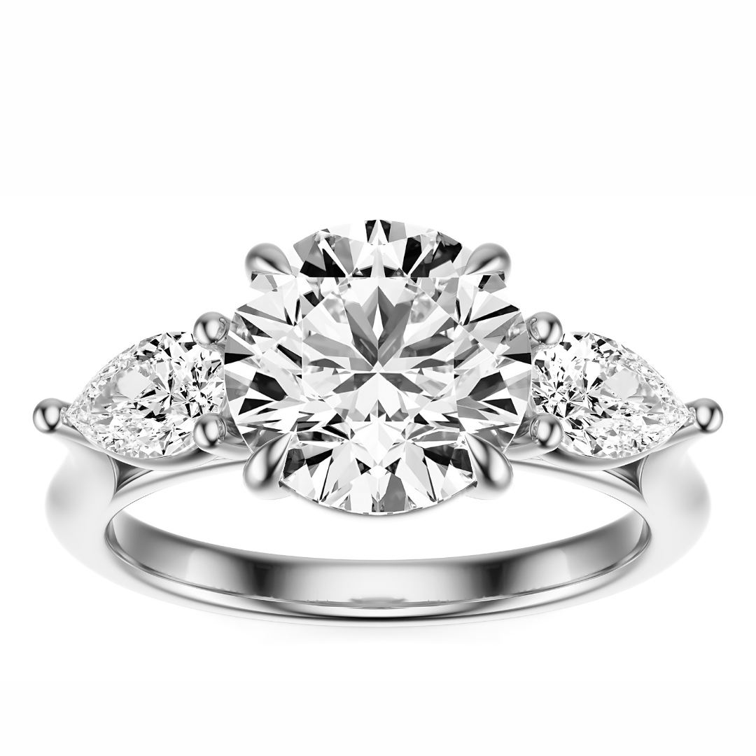 Round Cut 2.50 CT F VS2 Lab Grown Diamond Ring in Gold (IGI)