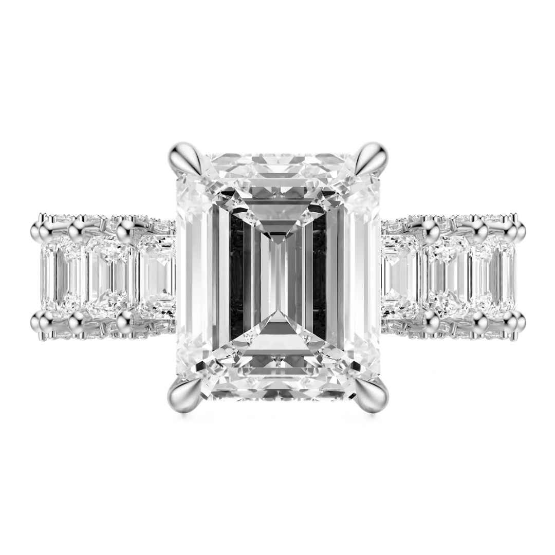 Emerald Cut 6.00 CT F VS2 Lab Grown Diamond Ring in Gold (IGI)