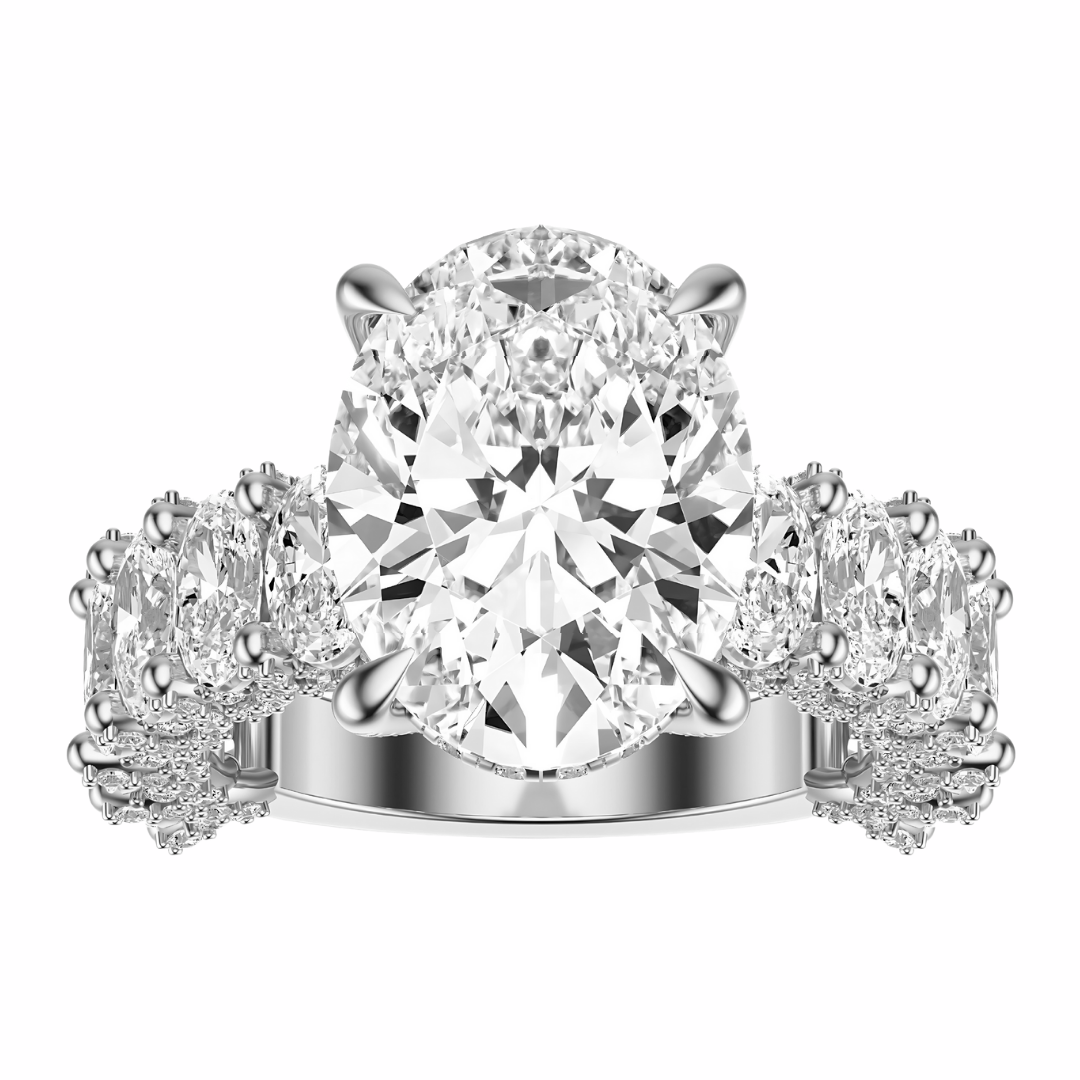 Oval Cut 6.00 CT F VS2 Lab Grown Diamond Ring in Gold (IGI)
