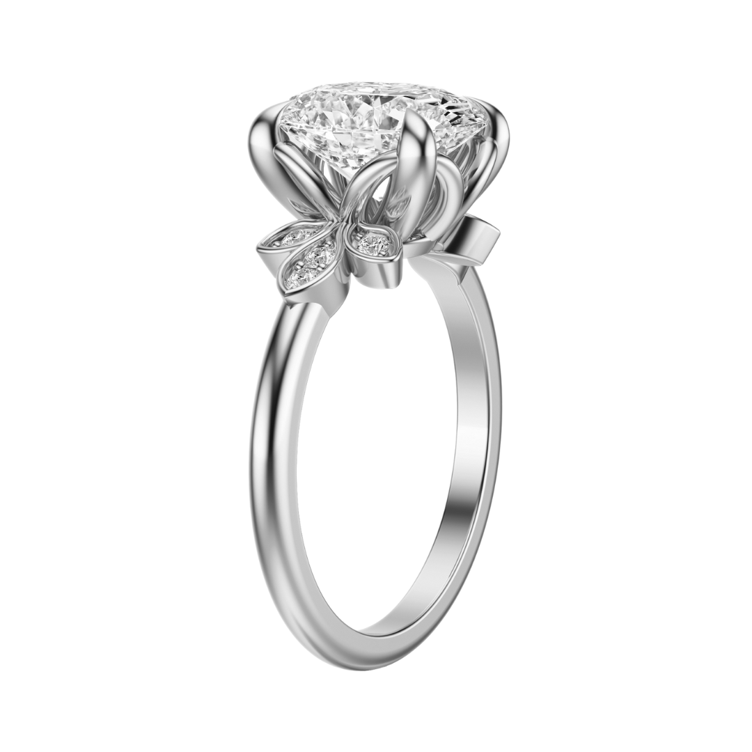 Oval Cut 2.10 CT F VS2 Lab Grown Diamond Ring in Gold (IGI)