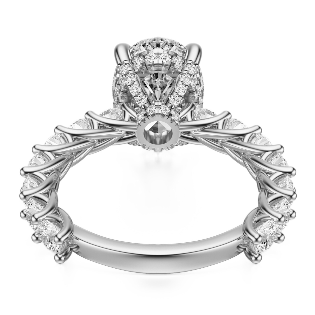 Oval Cut 3.00 CT F VS2 Lab Grown Diamond Ring in Gold (IGI)