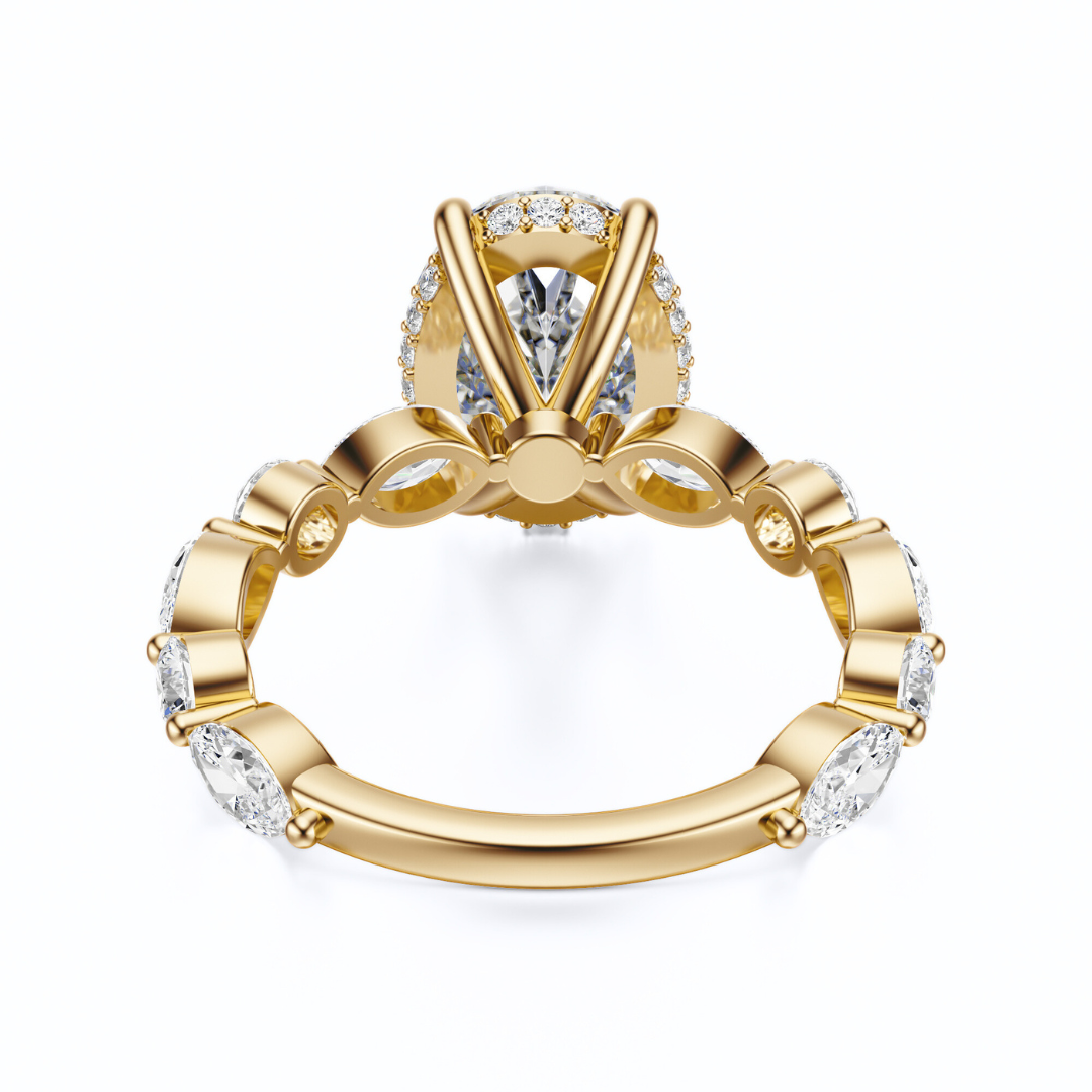 Oval Cut 3.10 CT F VS2 Lab Grown Diamond Ring in Gold (IGI)