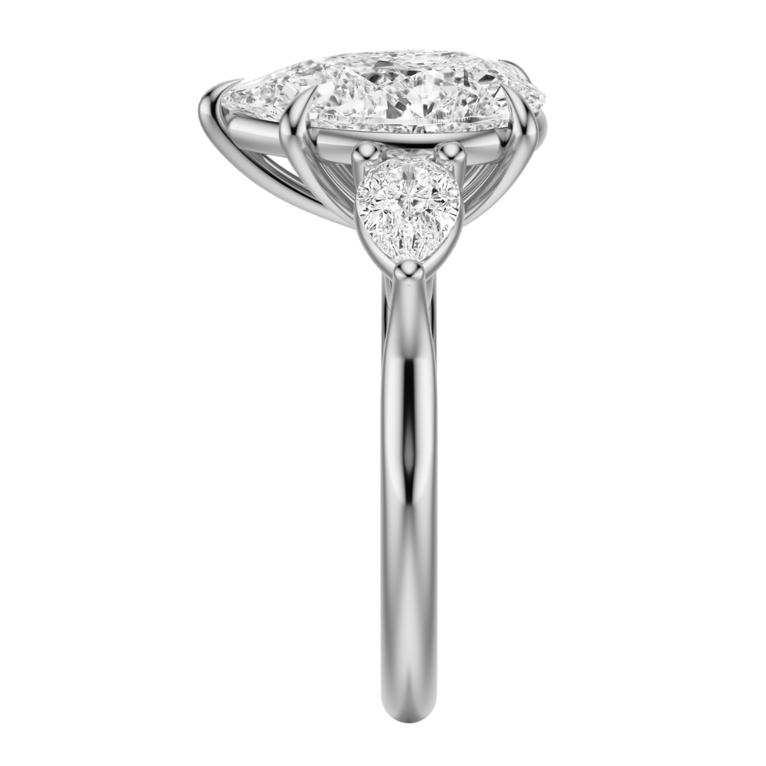 Pear Cut 2.50 CT F VS2 Lab Grown Diamond Ring in Gold (IGI)