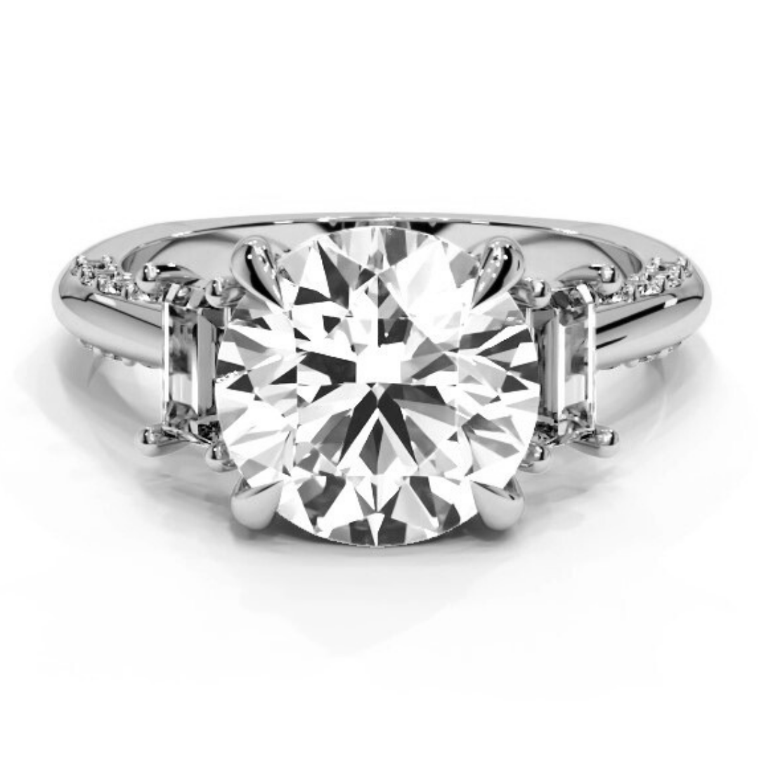 Round Cut 5.00 CT Lab Diamond Ring | 14K Gold | IGI Certified