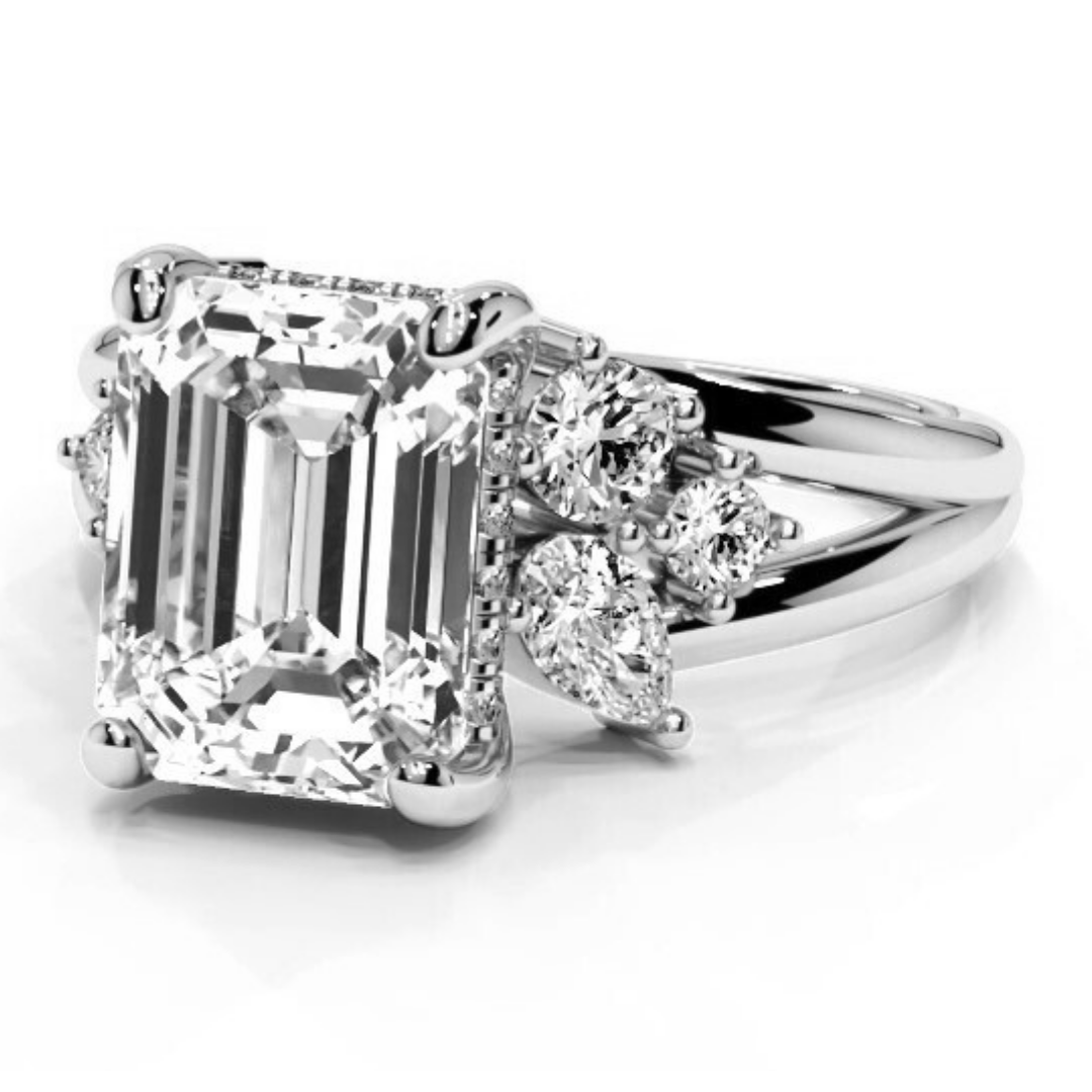Emerald Cut 5.00 CT Lab Diamond Ring | 14K Gold | IGI Certified