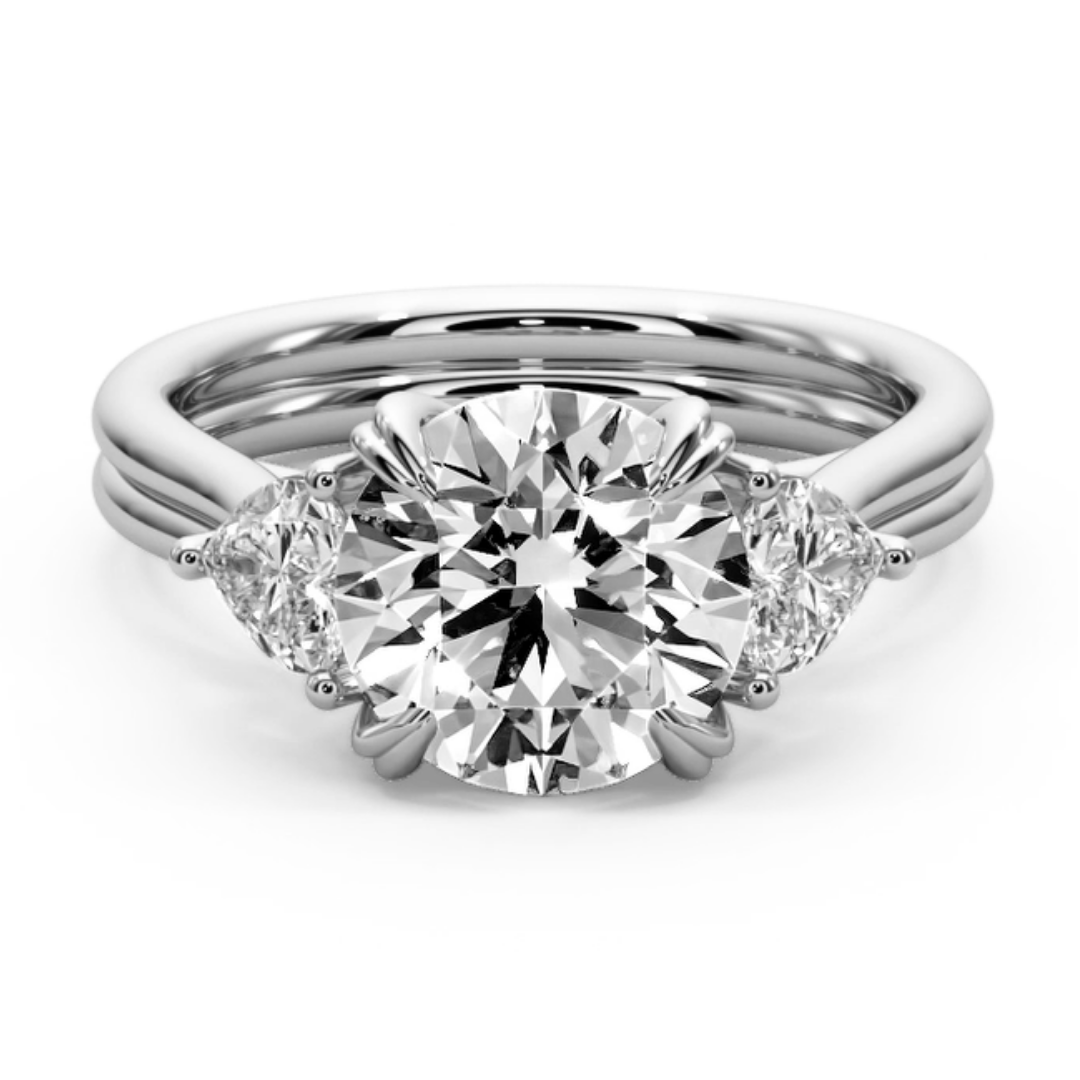 Round Cut 3.00 CT F VS2 Lab Grown Diamond Ring in 14K Gold (IGI Certified)