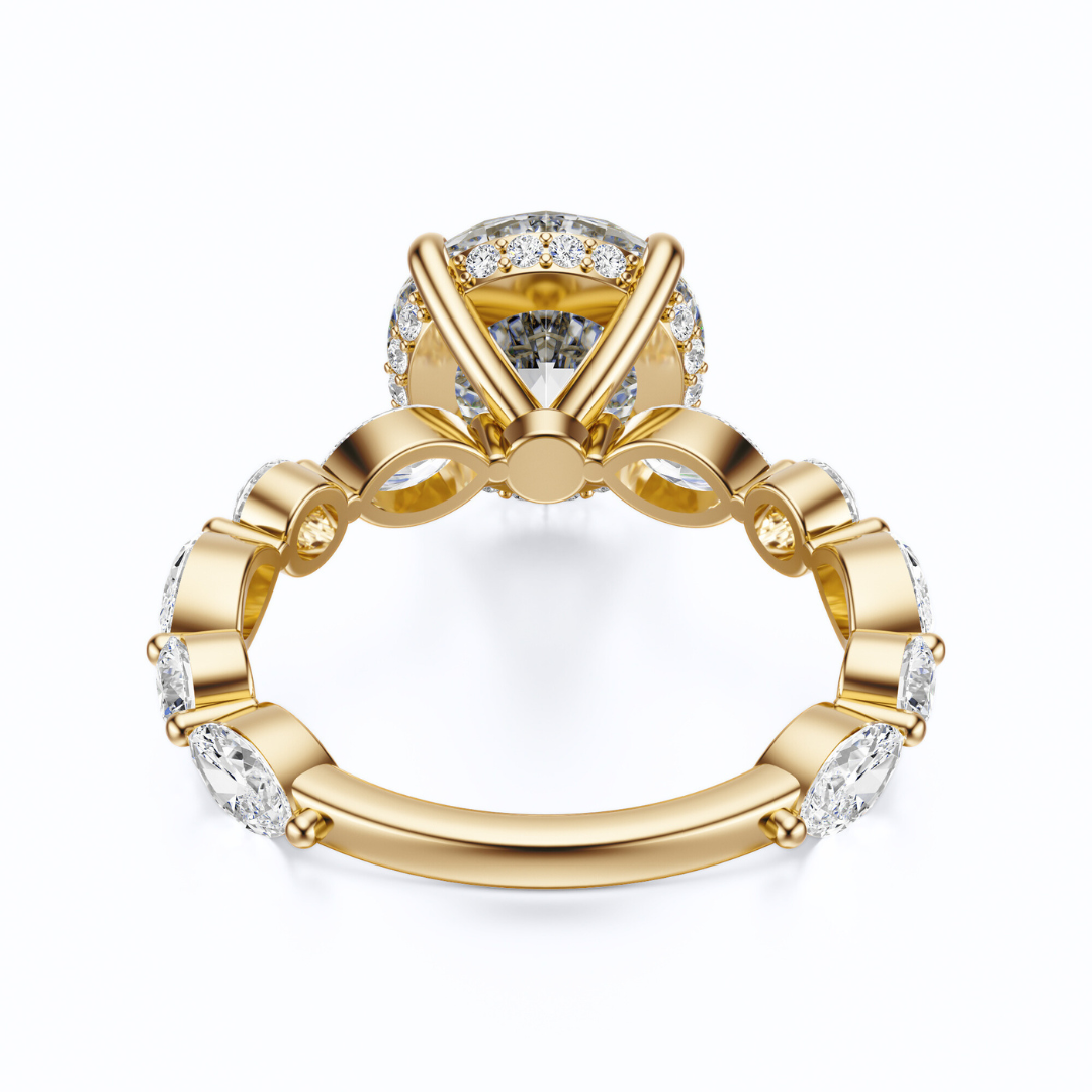 Round Cut 3.10 CT F VS2 Lab Grown Diamond Ring in Gold (IGI)