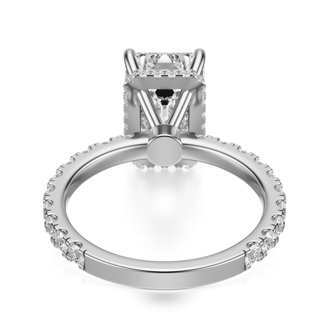 Emerald Cut 2.80 CT F VS2 Lab Grown Diamond Ring in Gold (IGI)