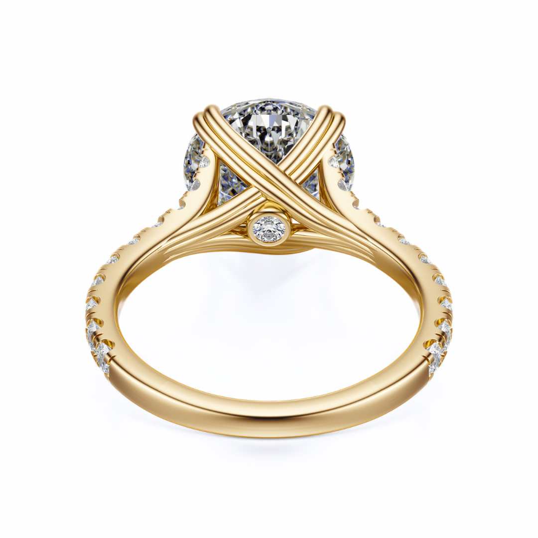 Rround Cut 2.50 CT F VS2 Lab Grown Diamond Ring in Gold (IGI)