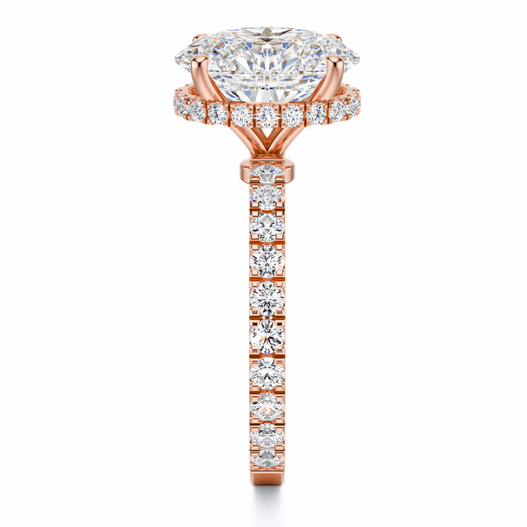 Oval Cut 2.80 CT F VS2 Lab Grown Diamond Ring in Gold (IGI)