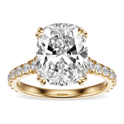 Cushion Cut 2.50 CT F VS2 Lab Grown Diamond Ring in Gold (IGI)