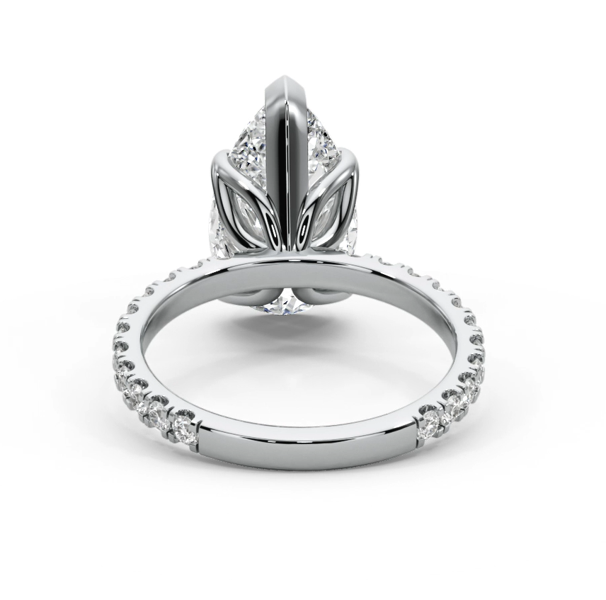 Pear Cut 2.50 CT F VS2 Lab Diamond Ring in 14K Gold  (IGI Certified)