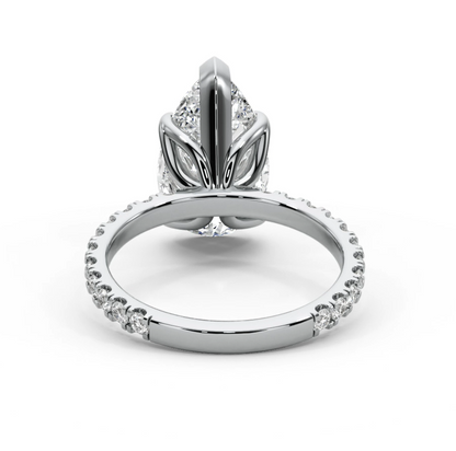 Pear Cut 2.50 CT F VS2 Lab Diamond Ring in 14K Gold  (IGI Certified)
