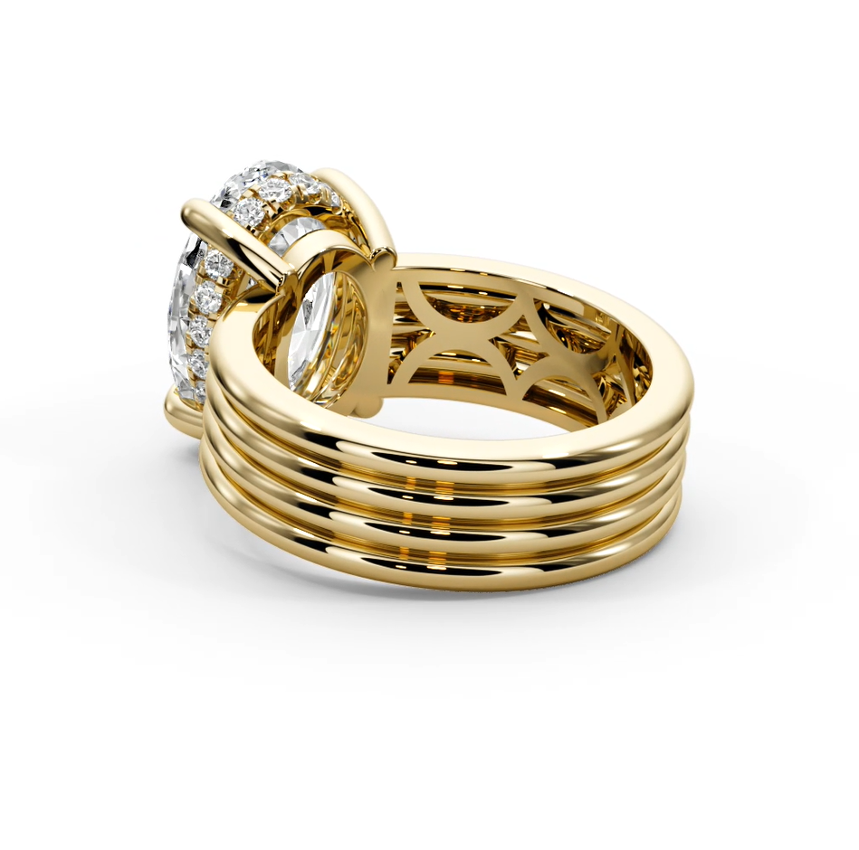 Oval Cut 3.30 CT F VS2 Lab Diamond Ring in 14K Gold  (IGI Certified)