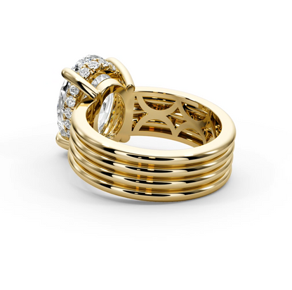 Oval Cut 3.30 CT F VS2 Lab Diamond Ring in 14K Gold  (IGI Certified)