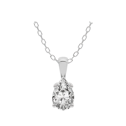 Pear Cut 2.34 CT F VS2 Lab Grown Diamond Pendant 14K Gold (IGI)