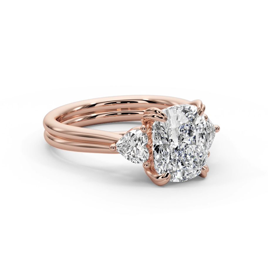 Cushion Cut 3.00 CT F VS2 Lab Grown Diamond Ring in 14K Gold (IGI Certified)