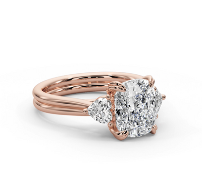 Cushion Cut 3.00 CT F VS2 Lab Grown Diamond Ring in 14K Gold (IGI Certified)