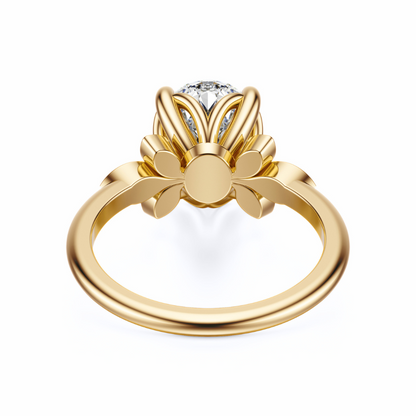 Oval Cut 2.10 CT F VS2 Lab Grown Diamond Ring in Gold (IGI)