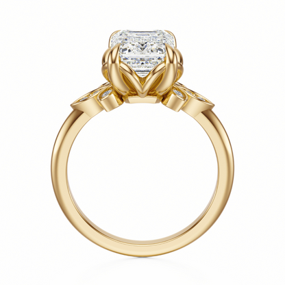 Emerald Cut 2.10 CT F VS2 Lab Grown Diamond Ring in Gold (IGI)