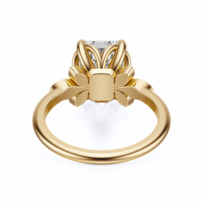 Emerald Cut 2.10 CT F VS2 Lab Grown Diamond Ring in Gold (IGI)