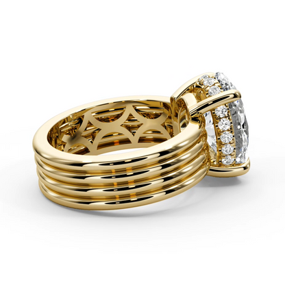 Oval Cut 3.30 CT F VS2 Lab Diamond Ring in 14K Gold  (IGI Certified)