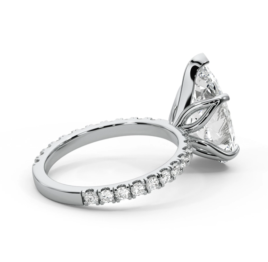 Pear Cut 2.50 CT F VS2 Lab Diamond Ring in 14K Gold  (IGI Certified)