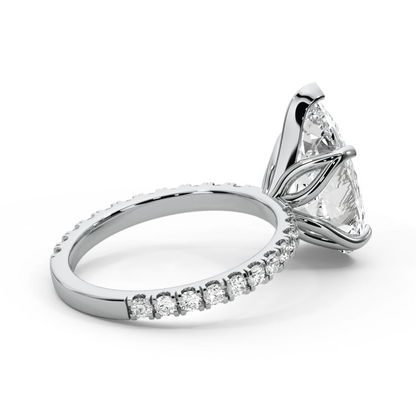 Pear Cut 2.50 CT F VS2 Lab Diamond Ring in 14K Gold  (IGI Certified)