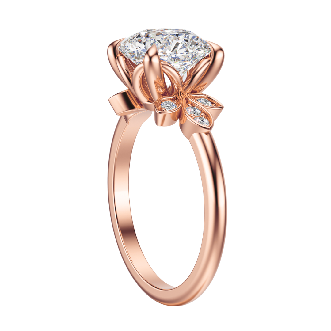 Round Cut 2.10 CT F VS2 Lab Grown Diamond Ring in Gold (IGI)