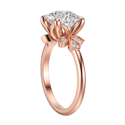 Round Cut 2.10 CT F VS2 Lab Grown Diamond Ring in Gold (IGI)