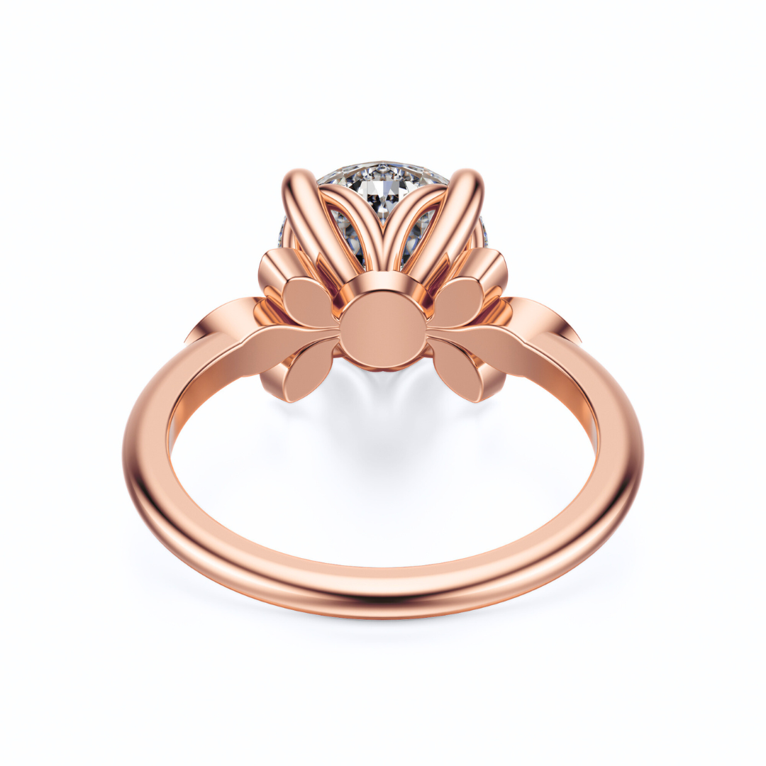 Round Cut 2.10 CT F VS2 Lab Grown Diamond Ring in Gold (IGI)