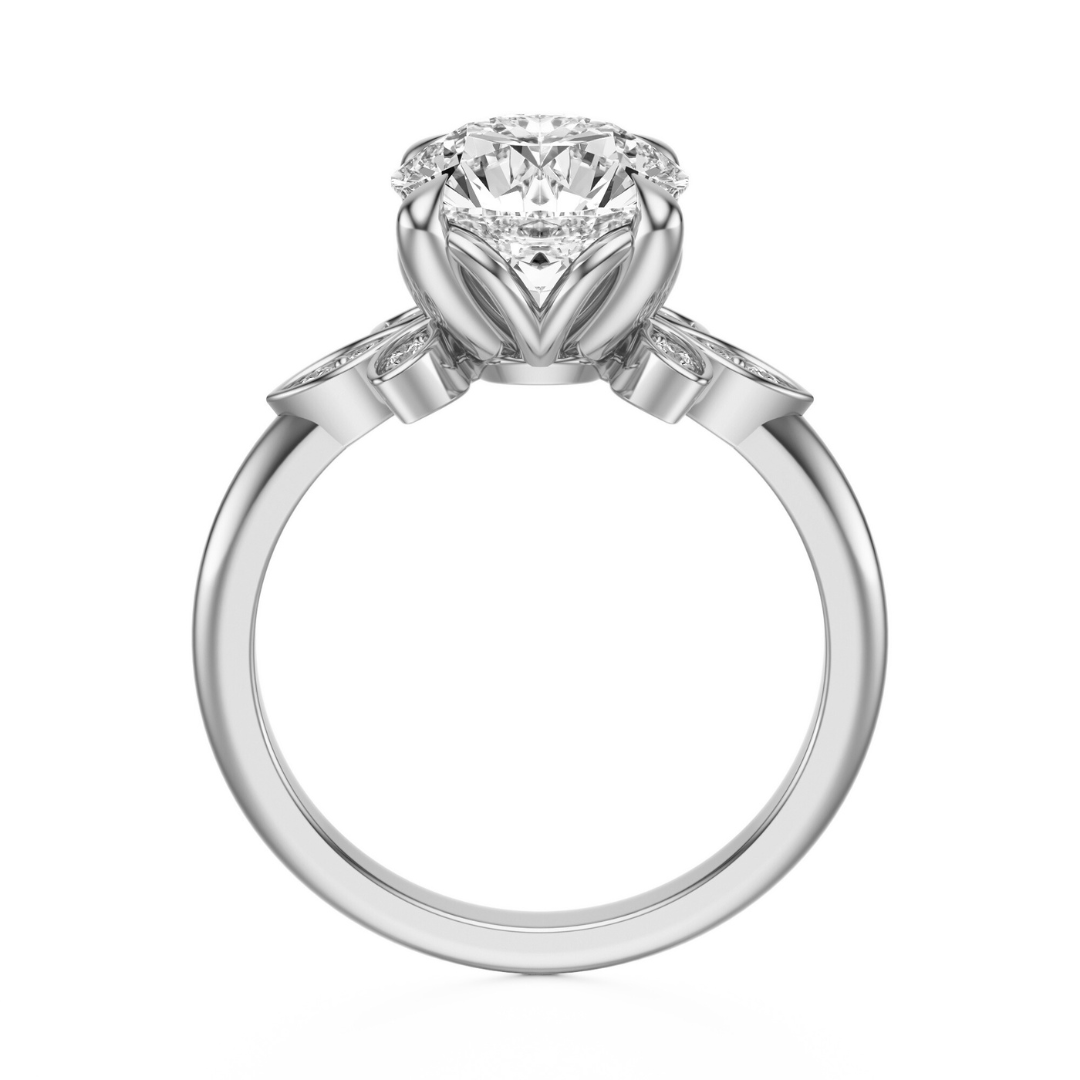 Round Cut 2.10 CT F VS2 Lab Grown Diamond Ring in Gold (IGI)