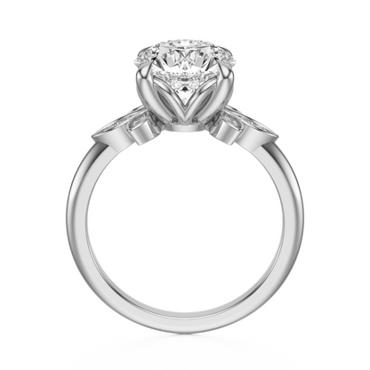 Round Cut 2.10 CT F VS2 Lab Grown Diamond Ring in Gold (IGI)