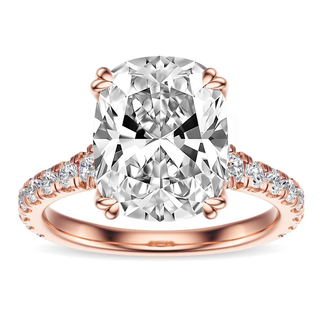 Cushion Cut 2.50 CT F VS2 Lab Grown Diamond Ring in Gold (IGI)