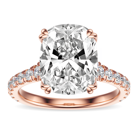 Cushion Cut 2.50 CT F VS2 Lab Grown Diamond Ring in Gold (IGI)