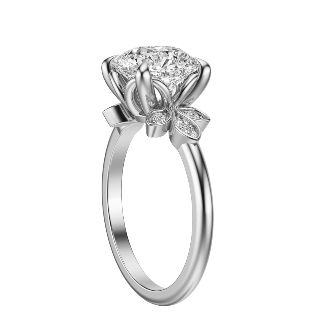 Round Cut 2.10 CT F VS2 Lab Grown Diamond Ring in Gold (IGI)